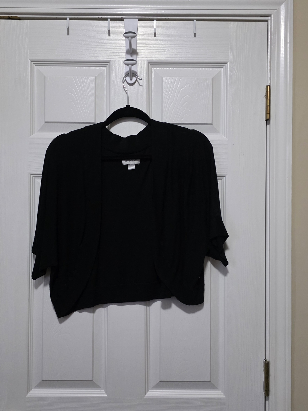 Avenue Black Open-Front Cropped Shrug